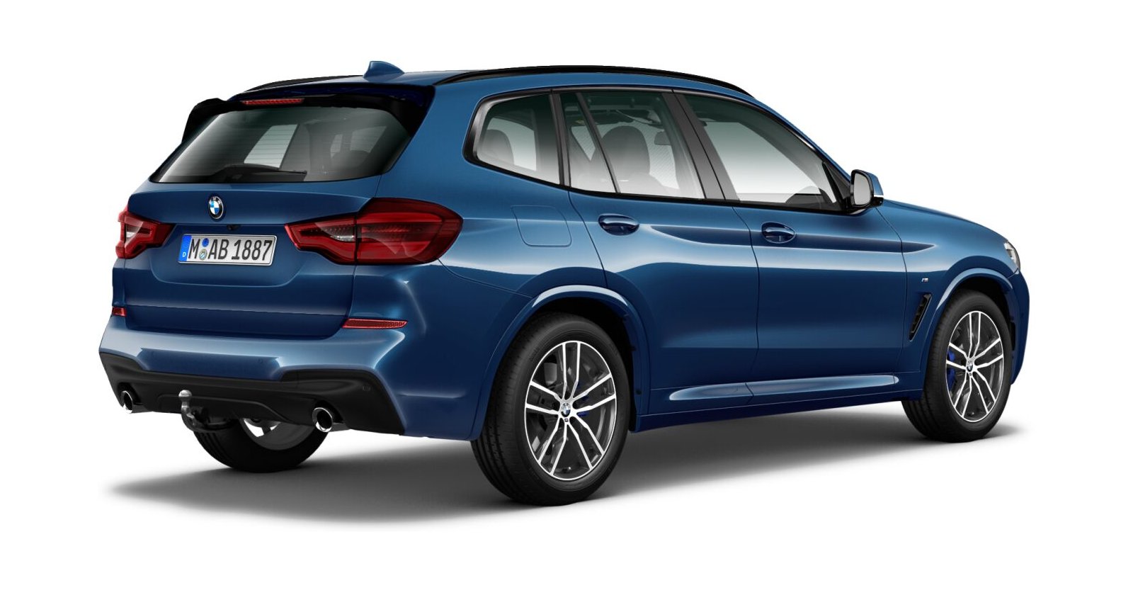 BMW BMW X in Blau von hinten BMW BMW X in Blau von hinten