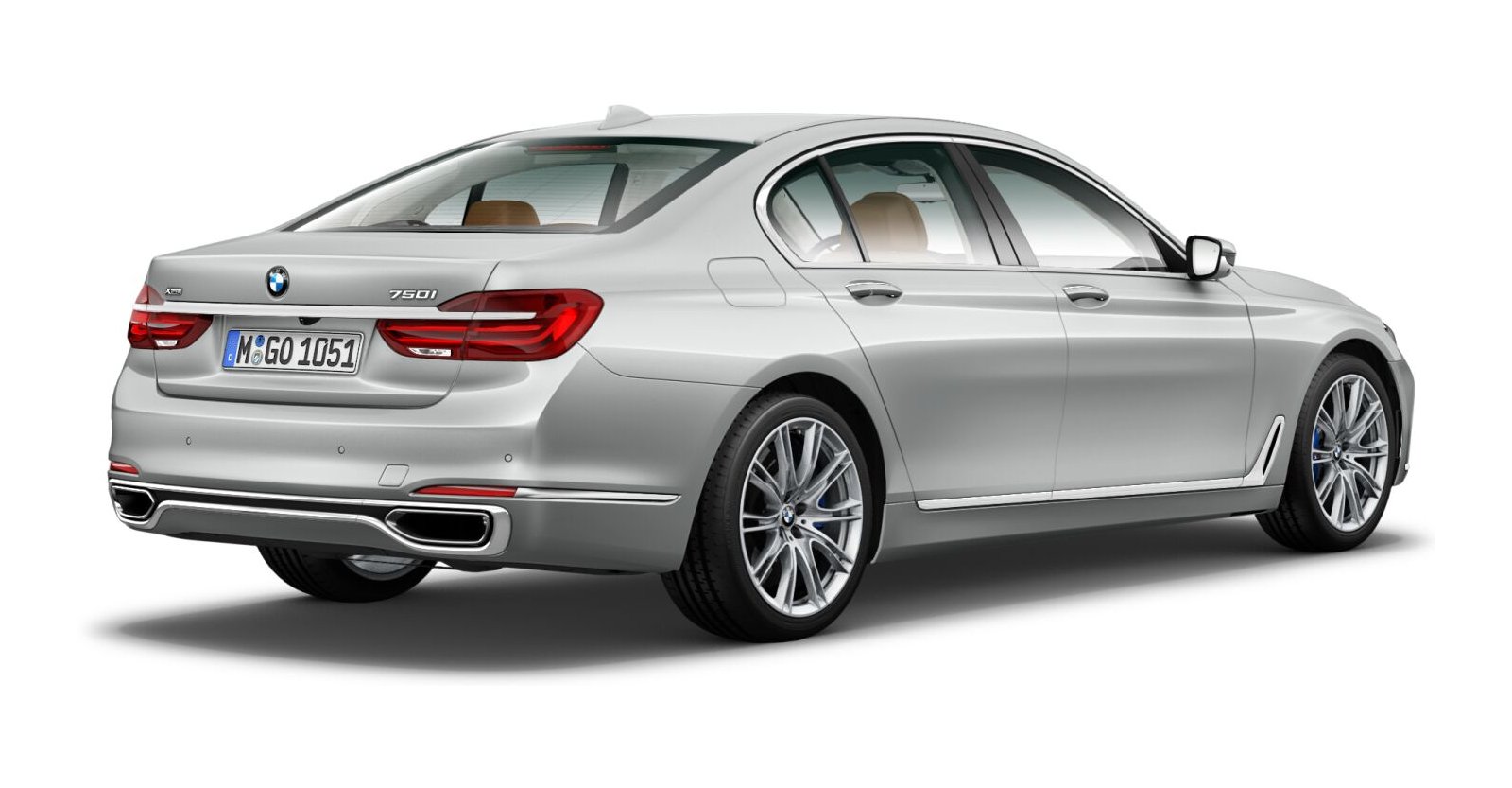 BMW BMW 7er in Silber von hinten BMW BMW 7er in Silber von hinten