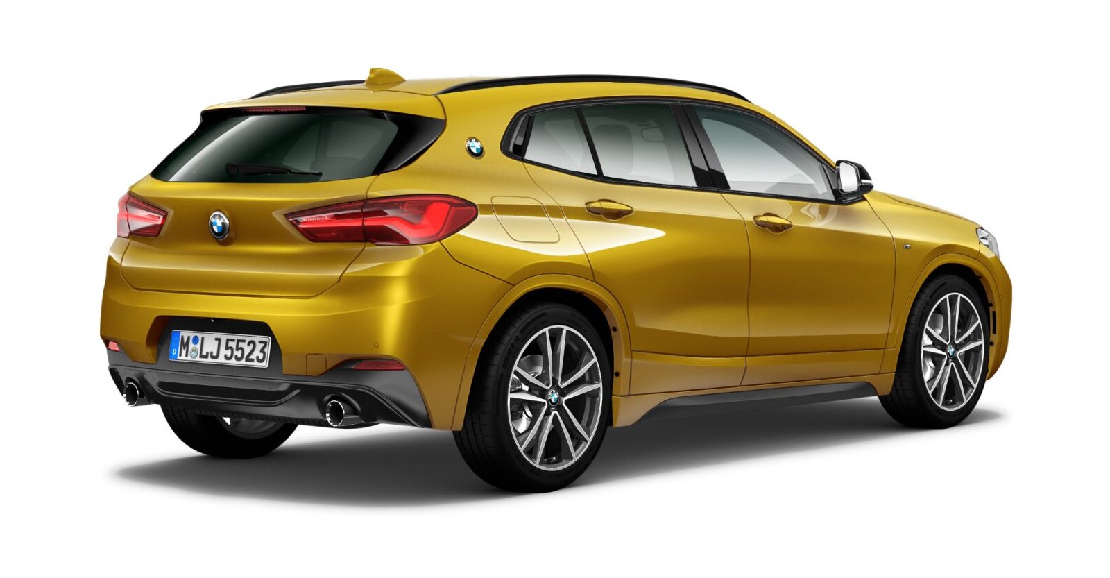 BMW BMW X in Gelb von hinten BMW BMW X in Gelb von hinten