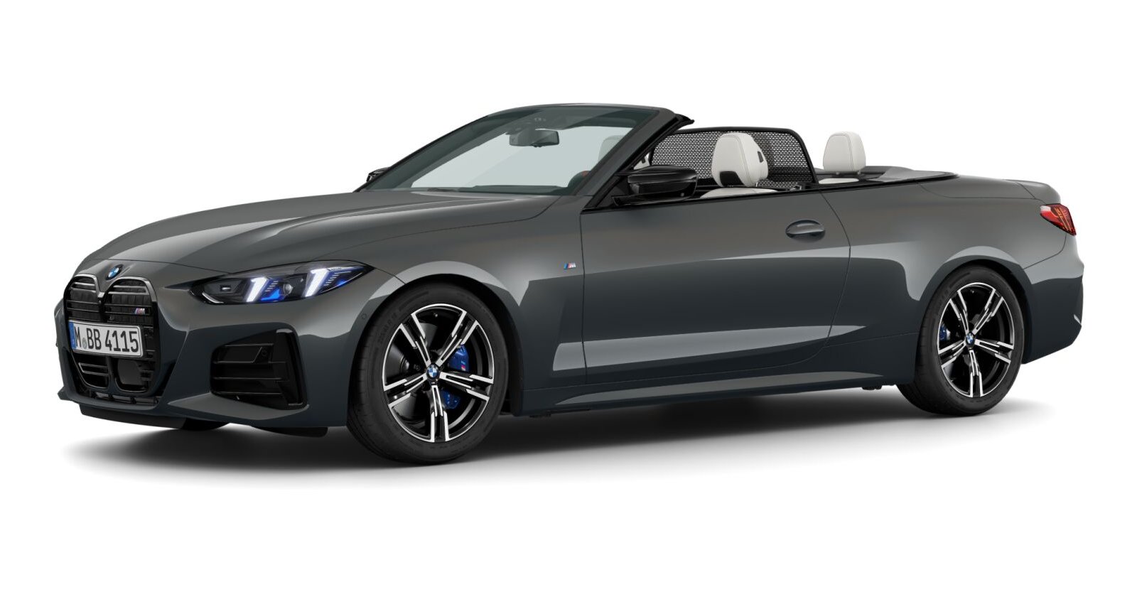 BMW M440i xDrive Cabrio in Grau von vorne