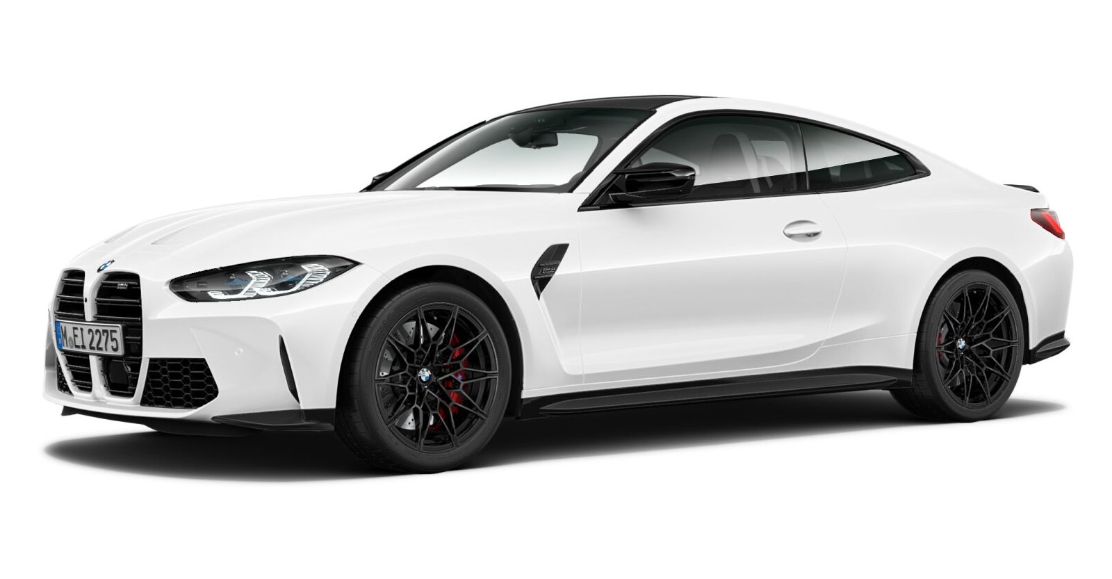 BMW M4 Competition Coupé mit M xDrive in Weiß von vorne BMW M4 Competition Coupé mit M xDrive in Weiß von vorne