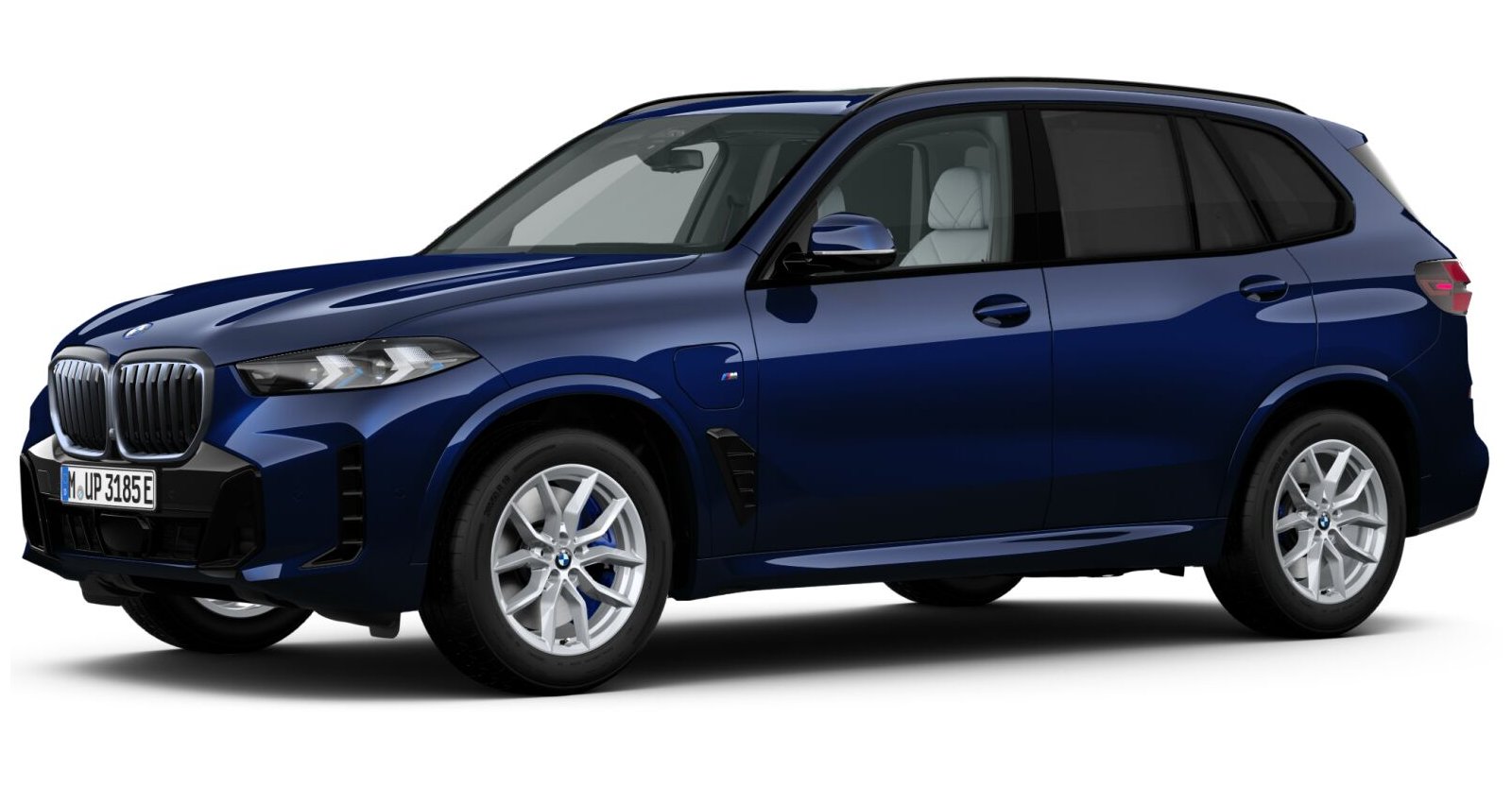 BMW X5 xDrive50e in Blau von vorne