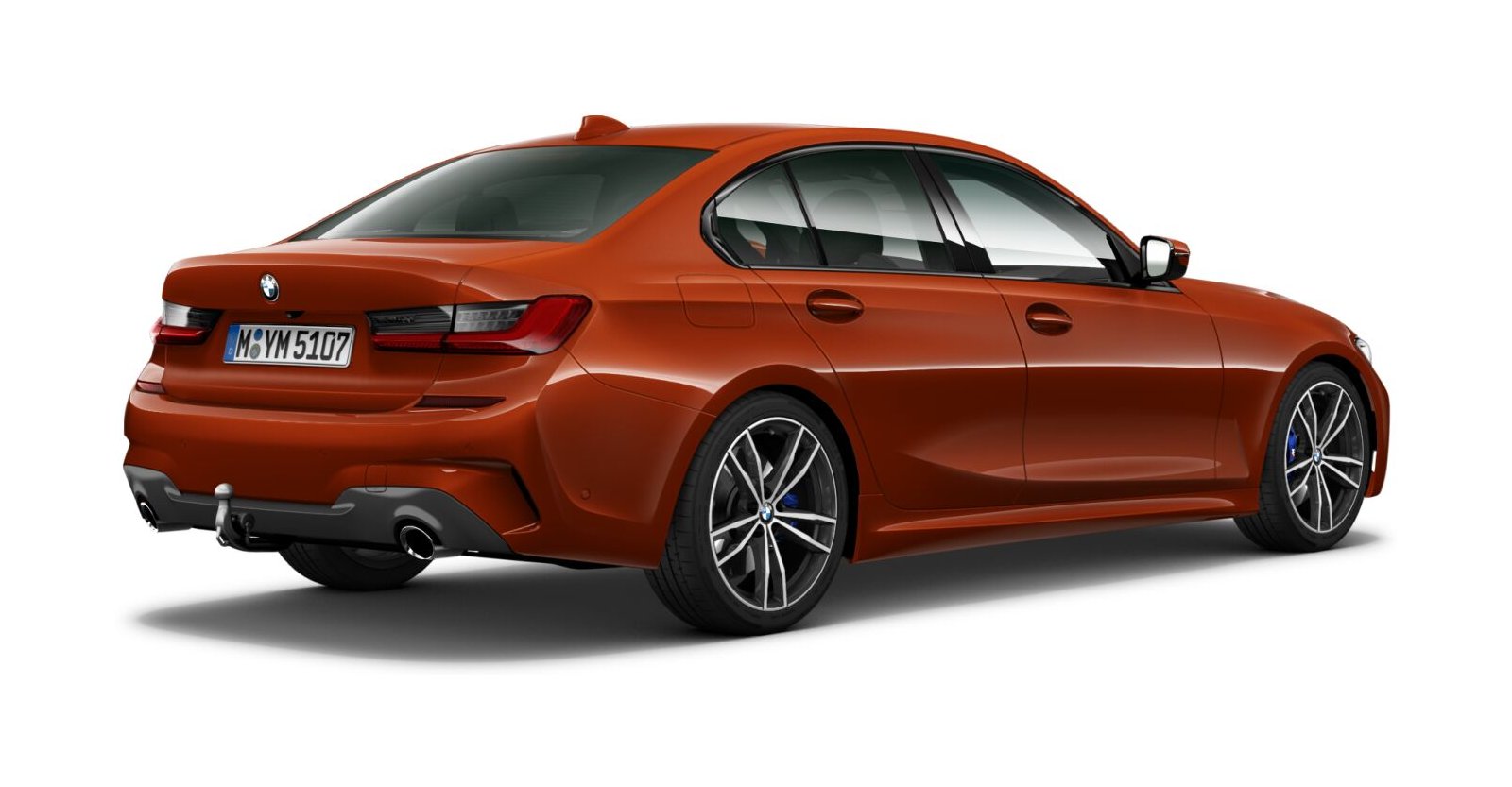 BMW BMW 3er in Orange von hinten BMW BMW 3er in Orange von hinten