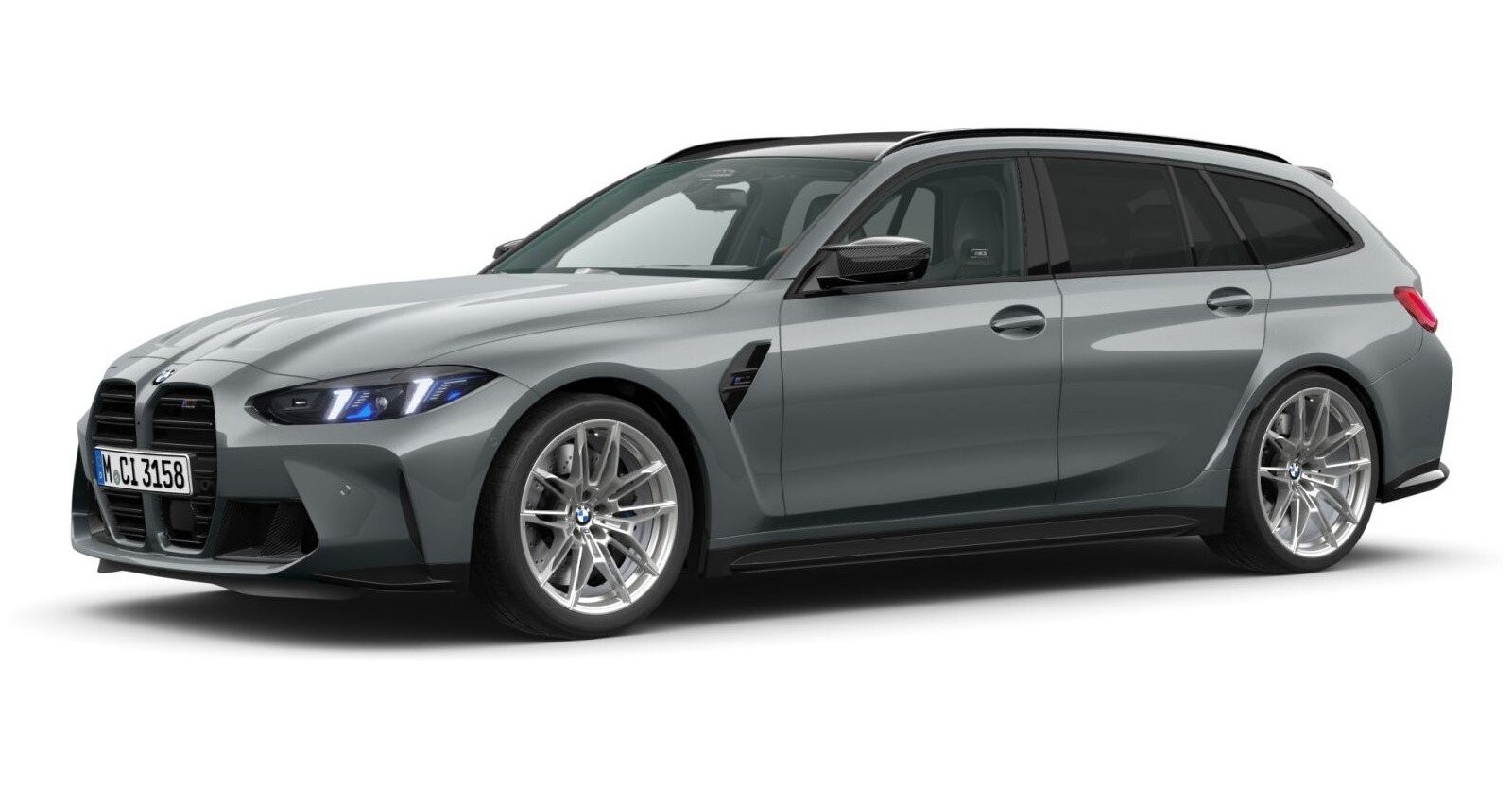 BMW M3 Competition Touring mit M xDrive in Grau von vorne BMW M3 Competition Touring mit M xDrive in Grau von vorne