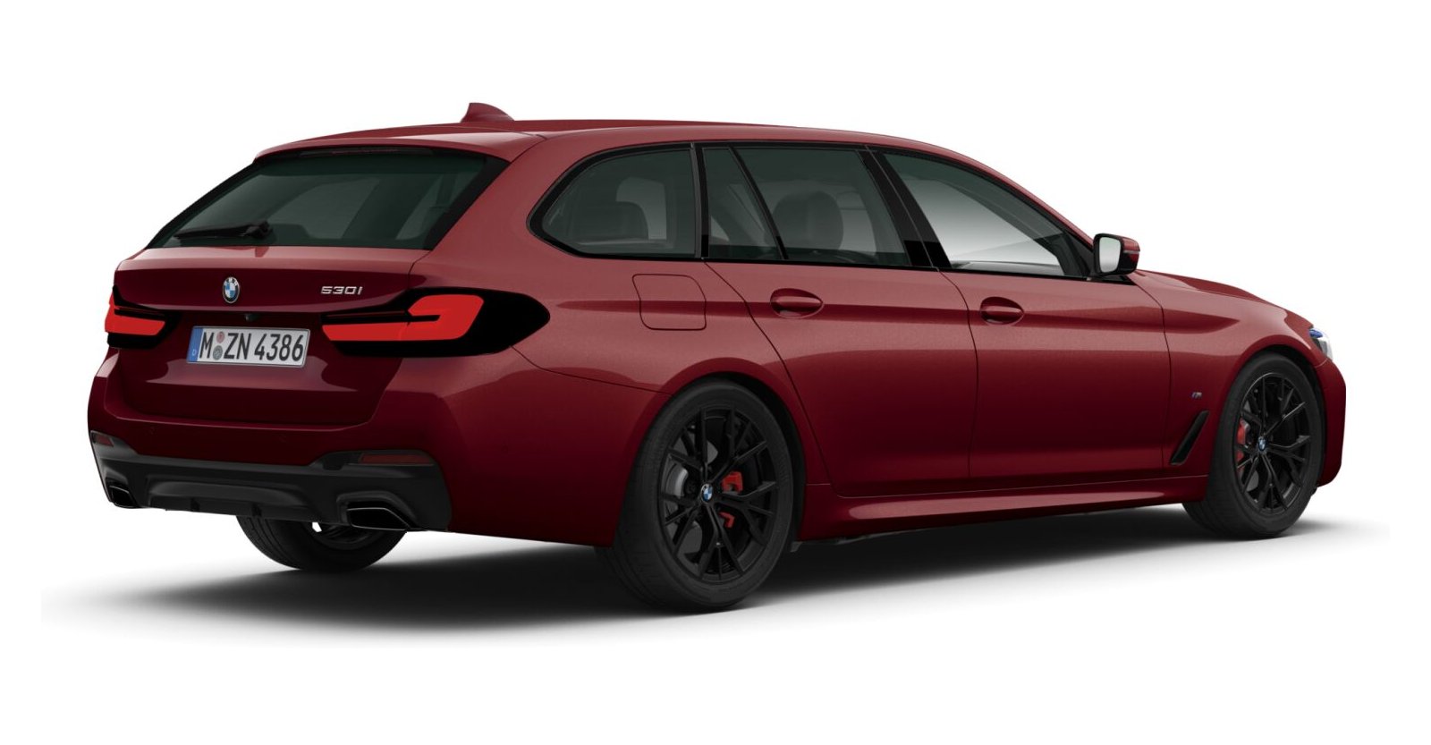 BMW BMW 5er in Rot von hinten BMW BMW 5er in Rot von hinten