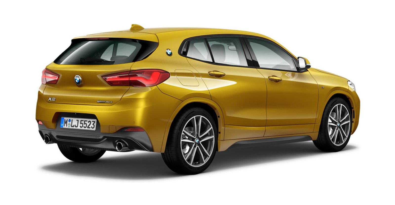 BMW BMW X in Gelb von hinten BMW BMW X in Gelb von hinten