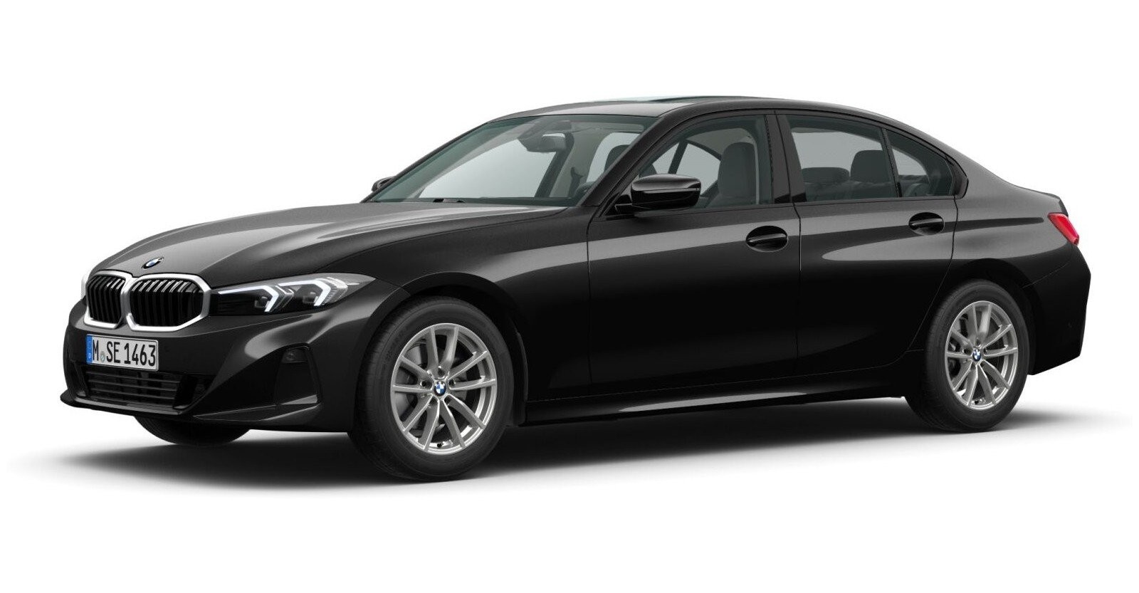 BMW 318i Limousine in Schwarz von vorne