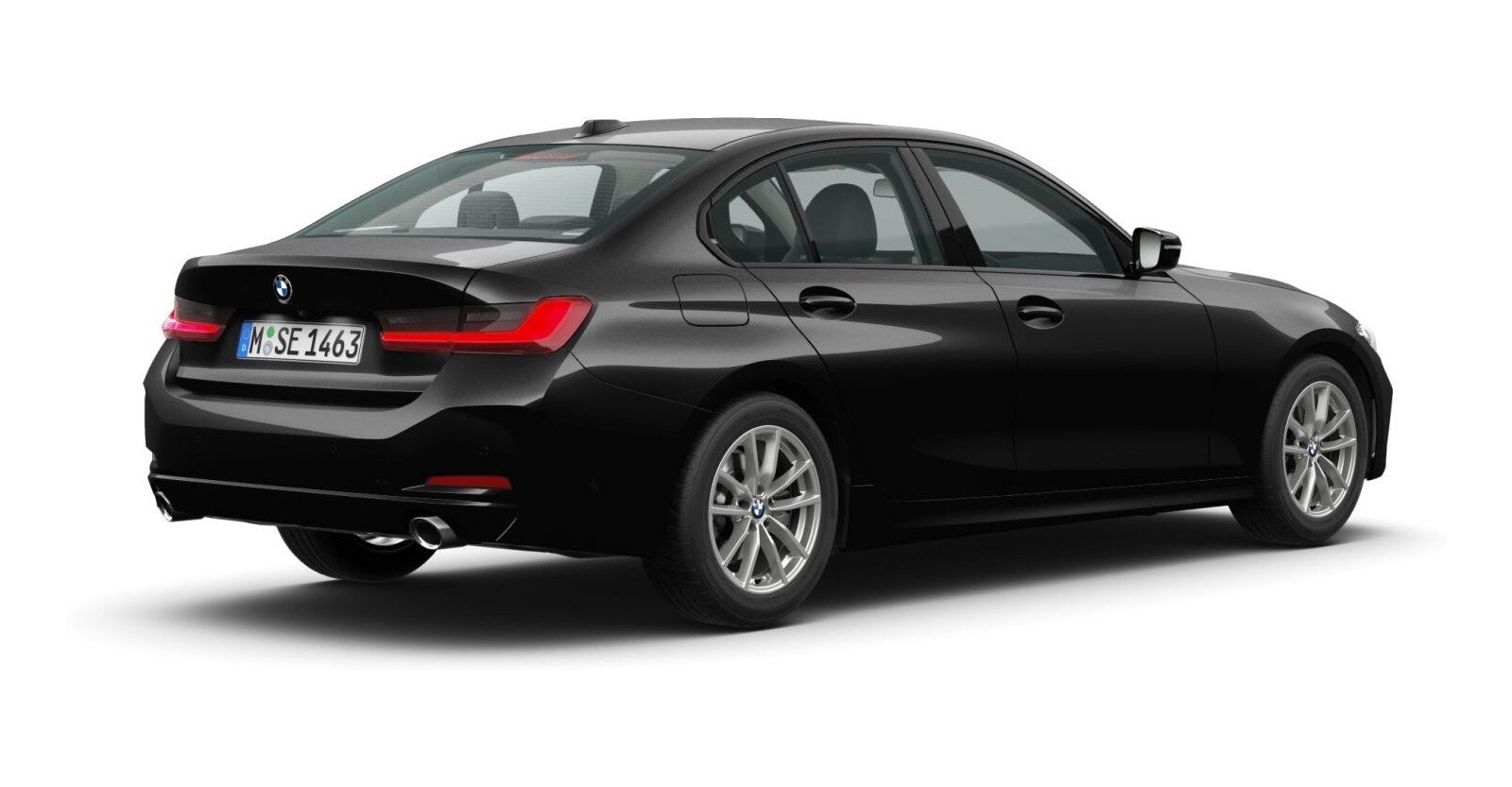 BMW BMW 3er in Schwarz von hinten BMW BMW 3er in Schwarz von hinten