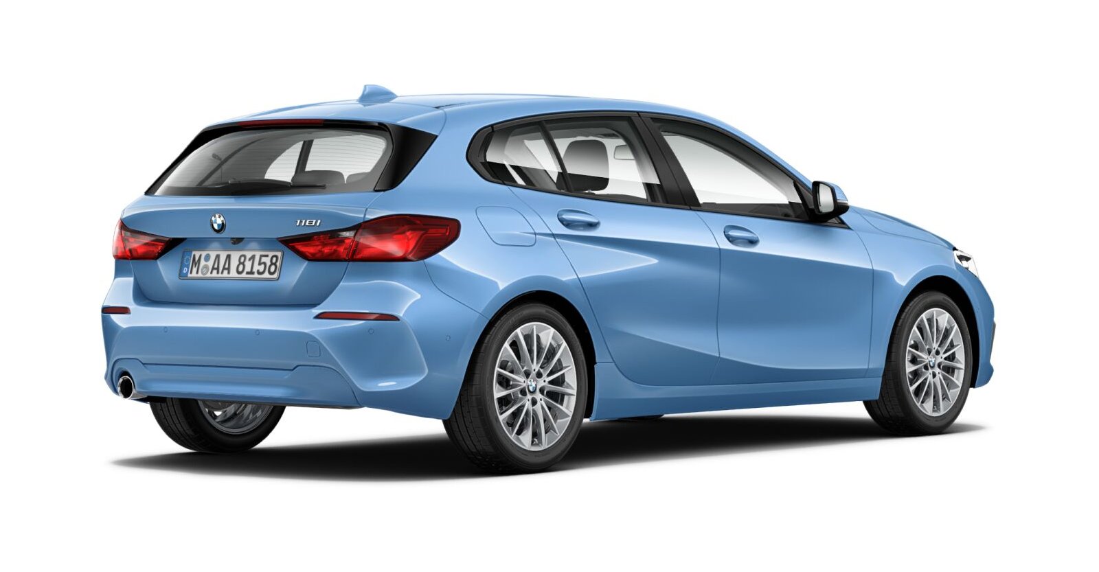 BMW BMW 1er in Blau von hinten BMW BMW 1er in Blau von hinten