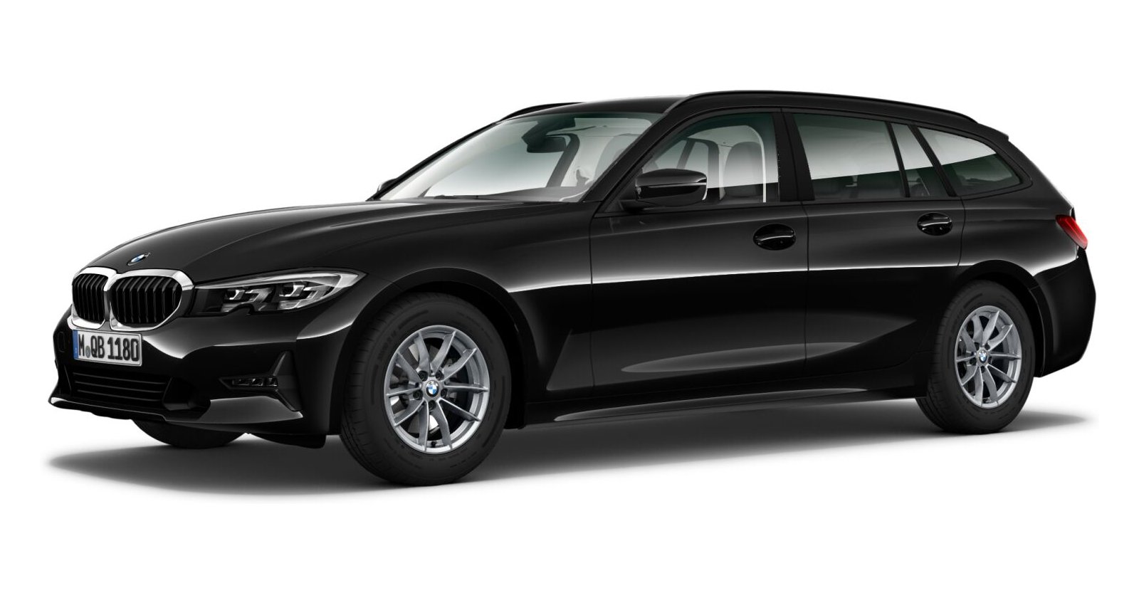 BMW BMW 3er in Schwarz von vorne BMW BMW 3er in Schwarz von vorne