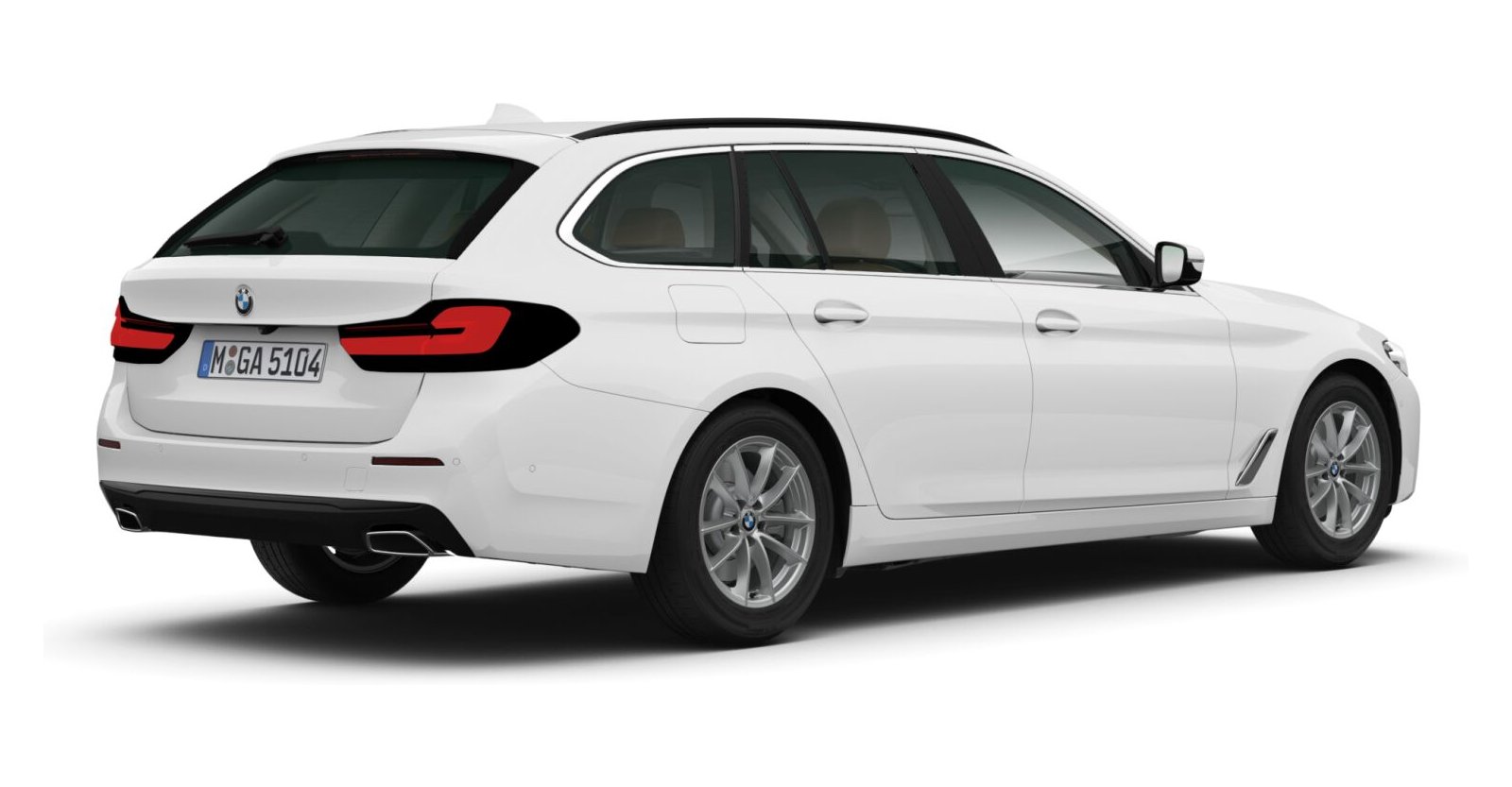 BMW BMW 5er in Weiß von hinten BMW BMW 5er in Weiß von hinten