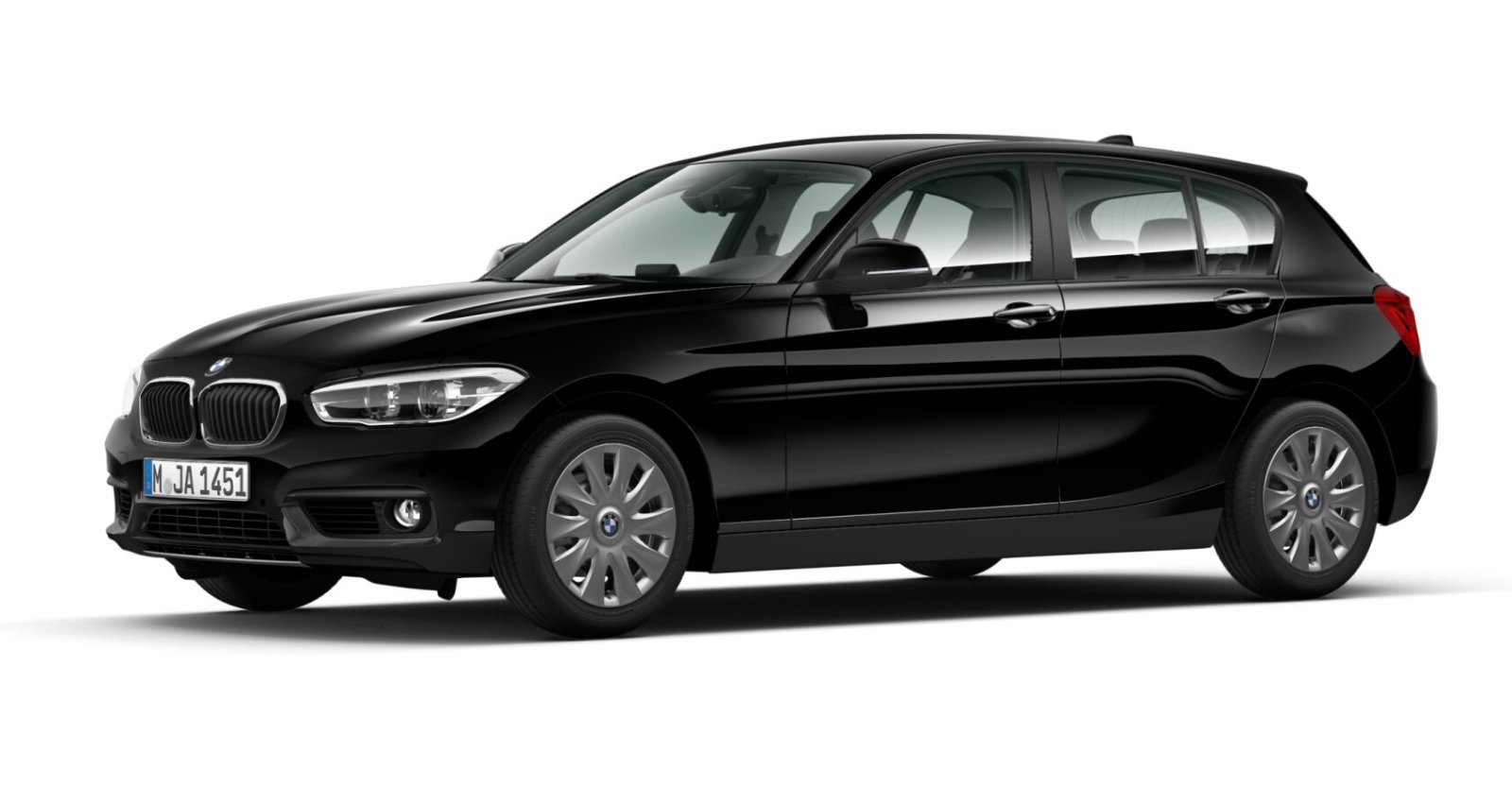 BMW BMW 1er in Schwarz von vorne BMW BMW 1er in Schwarz von vorne