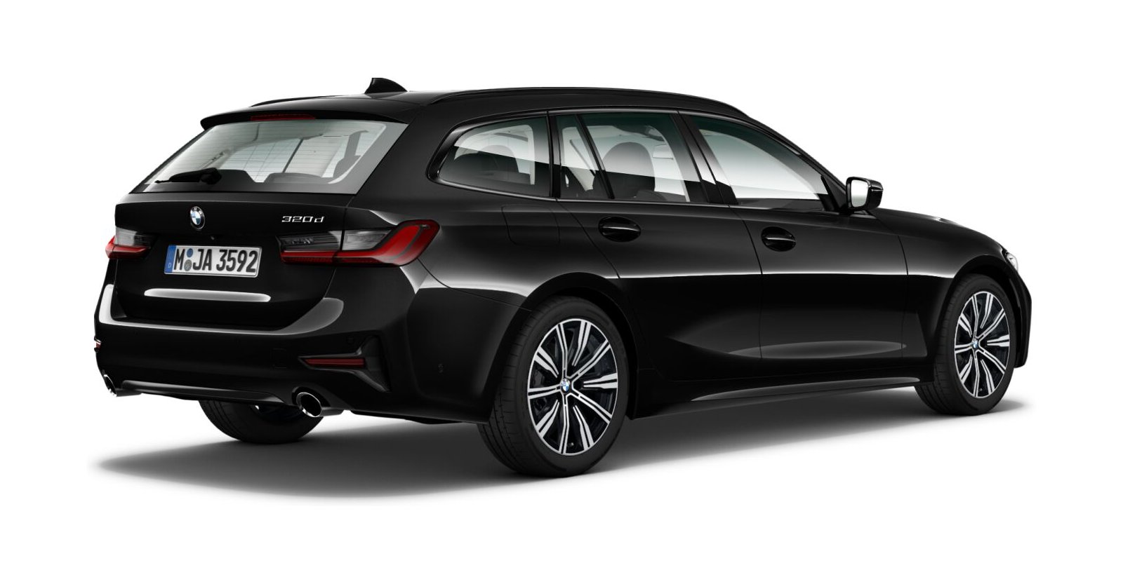 BMW BMW 3er in Schwarz von hinten BMW BMW 3er in Schwarz von hinten