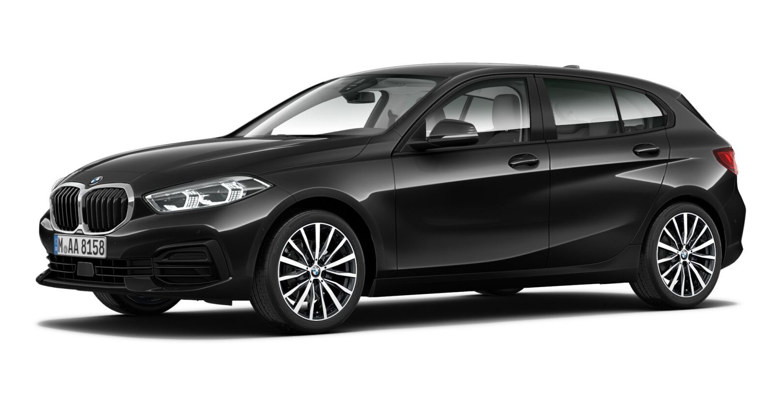 BMW BMW 1er in Schwarz von vorne BMW BMW 1er in Schwarz von vorne