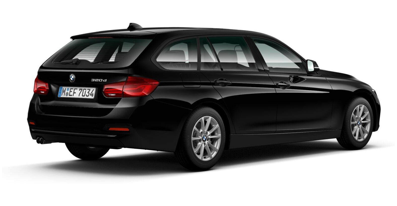 BMW BMW 3er in Schwarz von hinten BMW BMW 3er in Schwarz von hinten