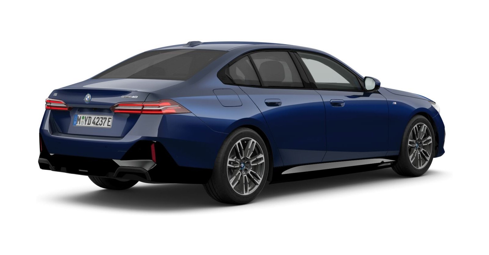 BMW BMW I in Blau von hinten