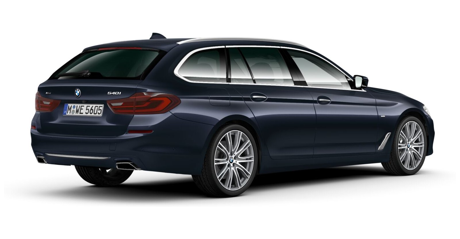 BMW BMW 5er in Blau von hinten BMW BMW 5er in Blau von hinten