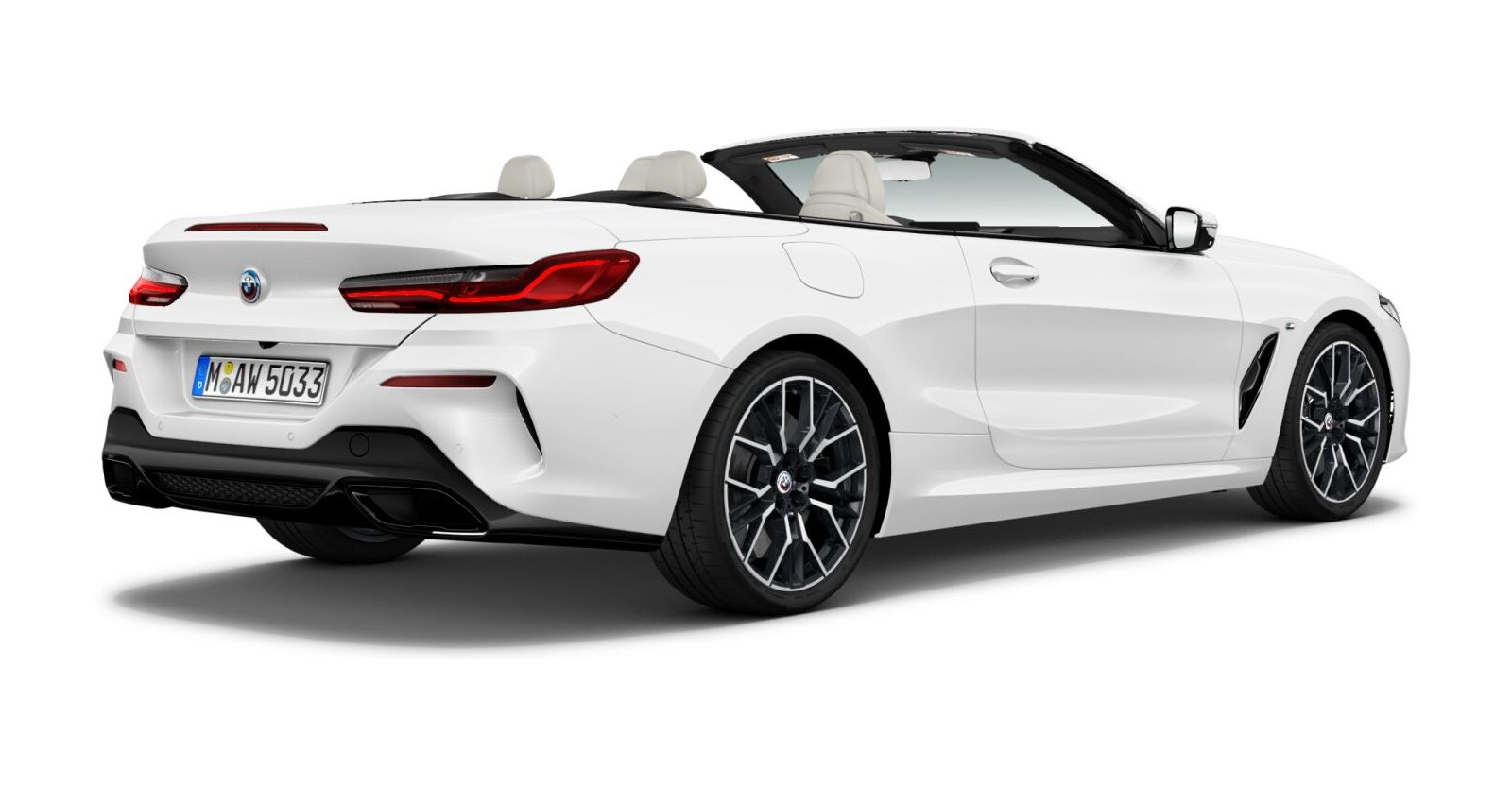 BMW BMW 8er in Weiß von hinten BMW BMW 8er in Weiß von hinten