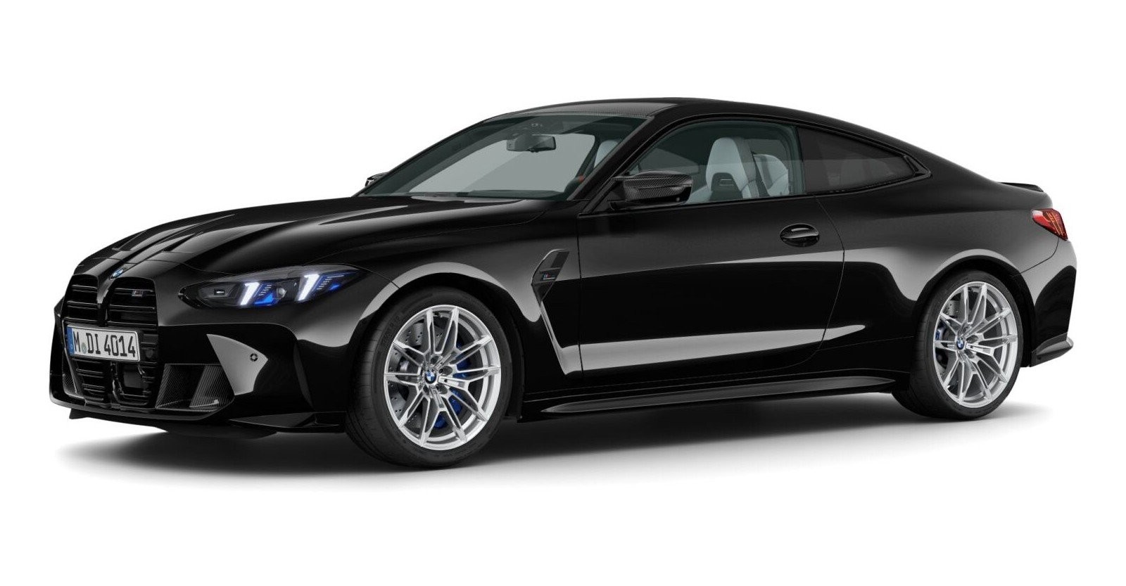 BMW M4 Competition Coupe mit M xDrive in Schwarz von vorne BMW M4 Competition Coupe mit M xDrive in Schwarz von vorne