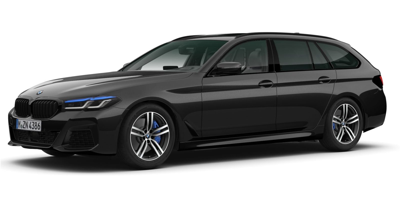 BMW 540d xDrive Touring in Schwarz von vorne BMW 540d xDrive Touring in Schwarz von vorne
