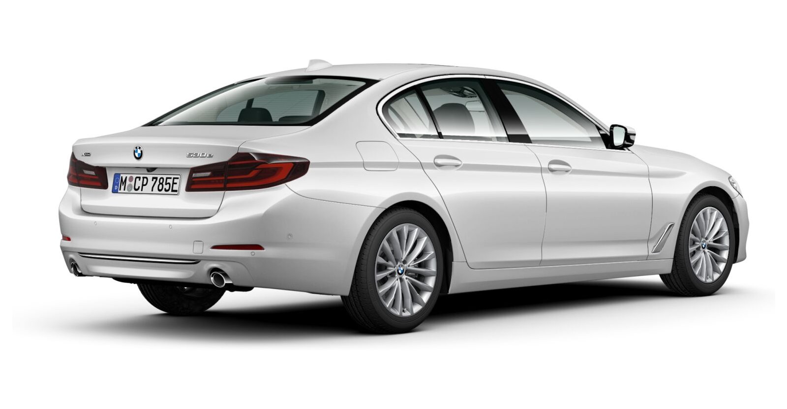 BMW BMW 5er in Weiß von hinten BMW BMW 5er in Weiß von hinten