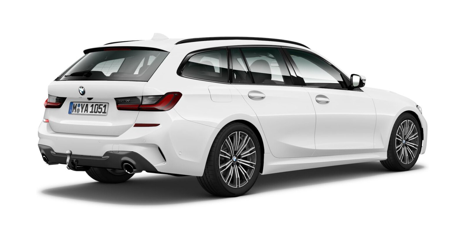 BMW BMW 3er in Weiß von hinten BMW BMW 3er in Weiß von hinten