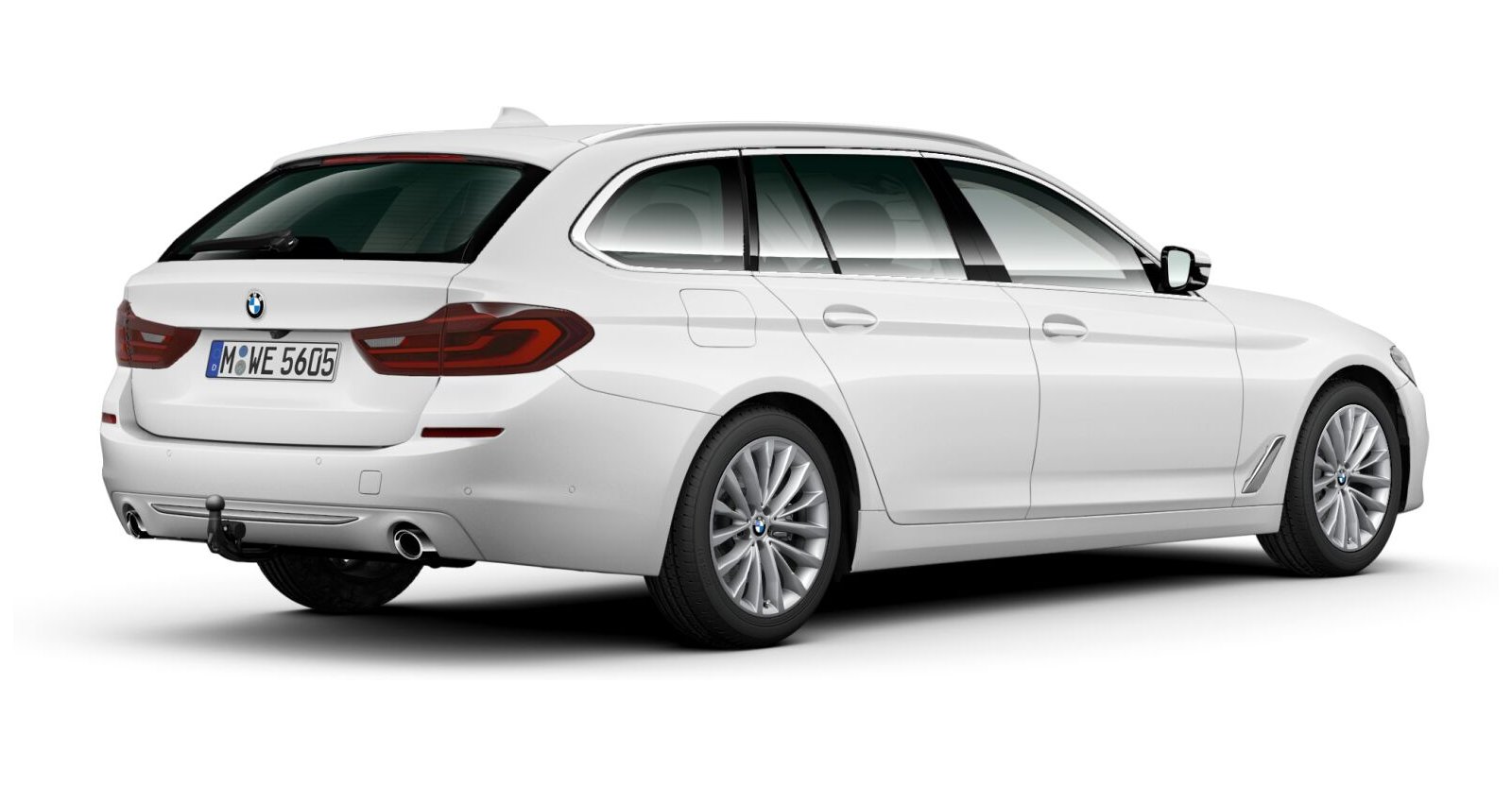 BMW BMW 5er in Weiß von hinten BMW BMW 5er in Weiß von hinten
