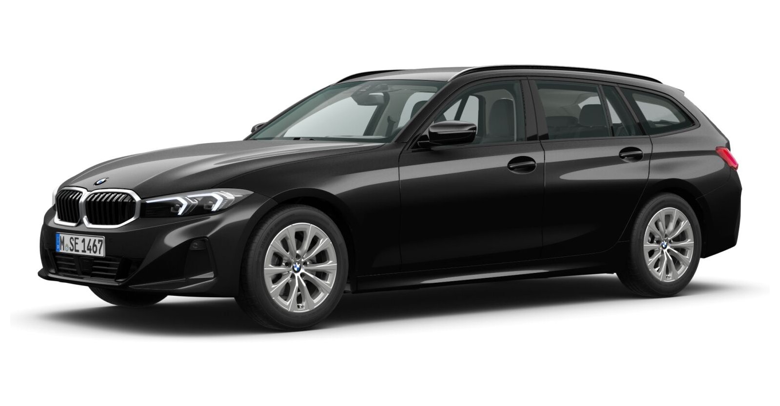 BMW BMW 3er in Schwarz von vorne BMW BMW 3er in Schwarz von vorne