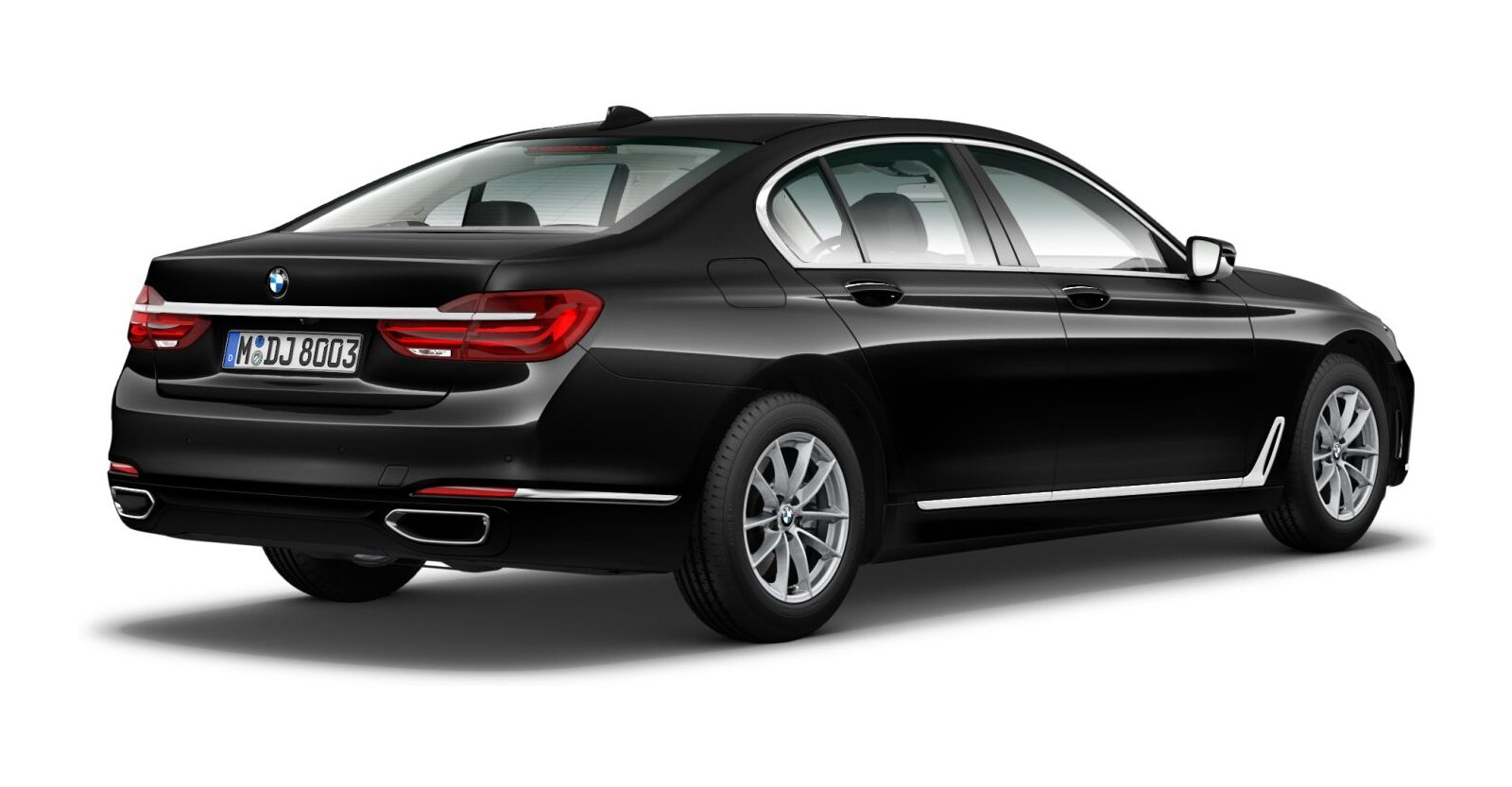 BMW BMW 7er in Schwarz von hinten BMW BMW 7er in Schwarz von hinten