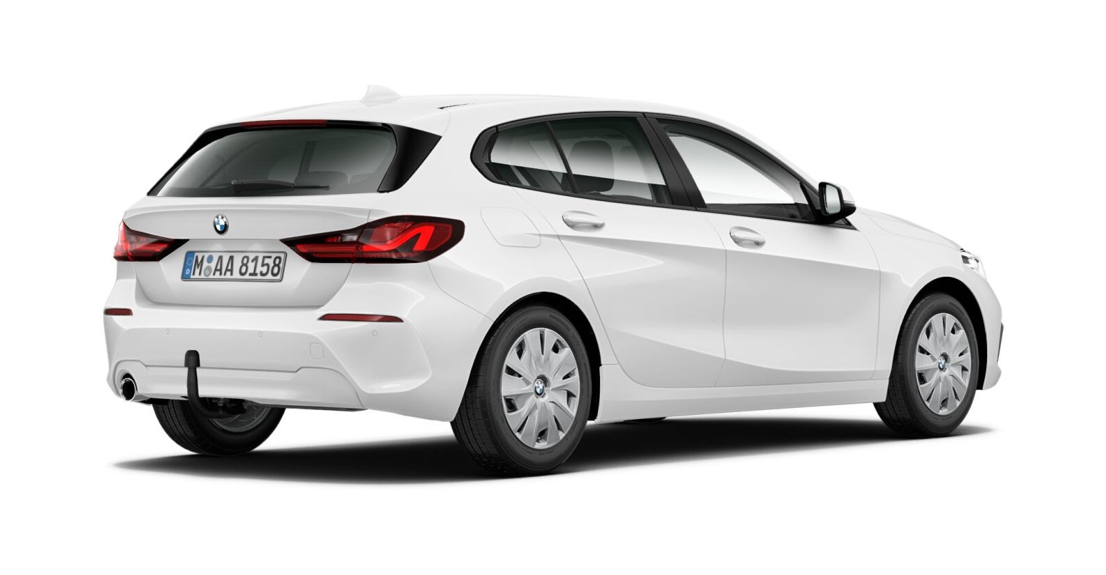BMW BMW 1er in Weiß von hinten BMW BMW 1er in Weiß von hinten