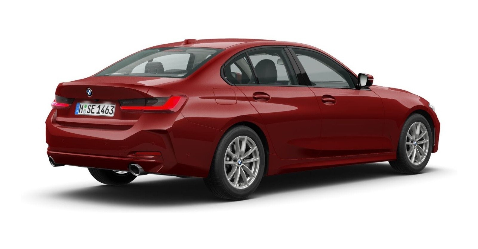 BMW BMW 3er in Rot von hinten BMW BMW 3er in Rot von hinten