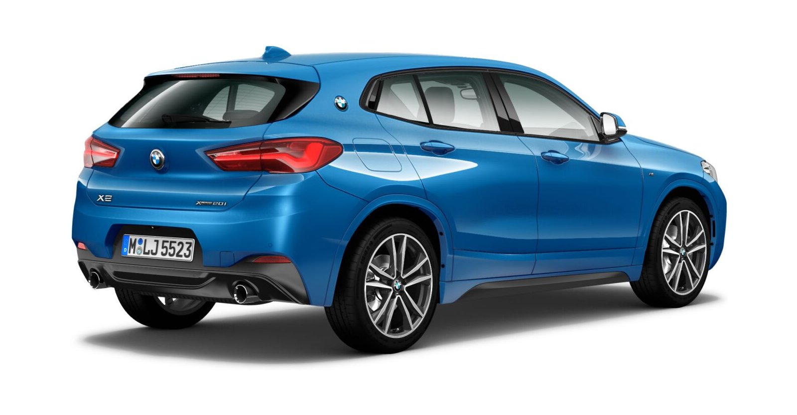 BMW BMW X in Blau von hinten BMW BMW X in Blau von hinten