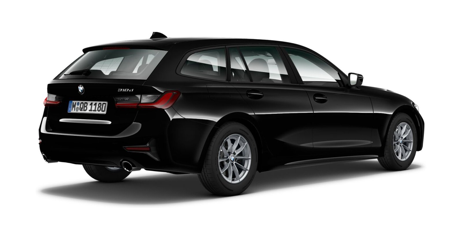 BMW BMW 3er in Schwarz von hinten BMW BMW 3er in Schwarz von hinten