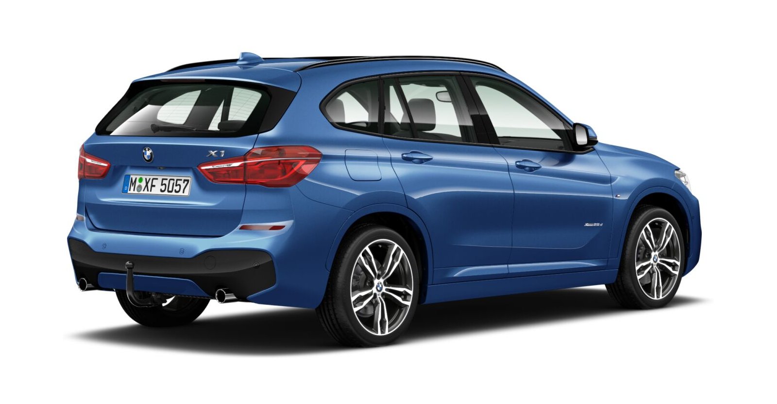 BMW BMW X in Blau von hinten BMW BMW X in Blau von hinten