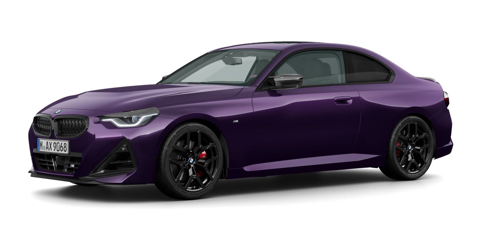 BMW M240i xDrive Coupe in Lila von vorne BMW M240i xDrive Coupe in Lila von vorne