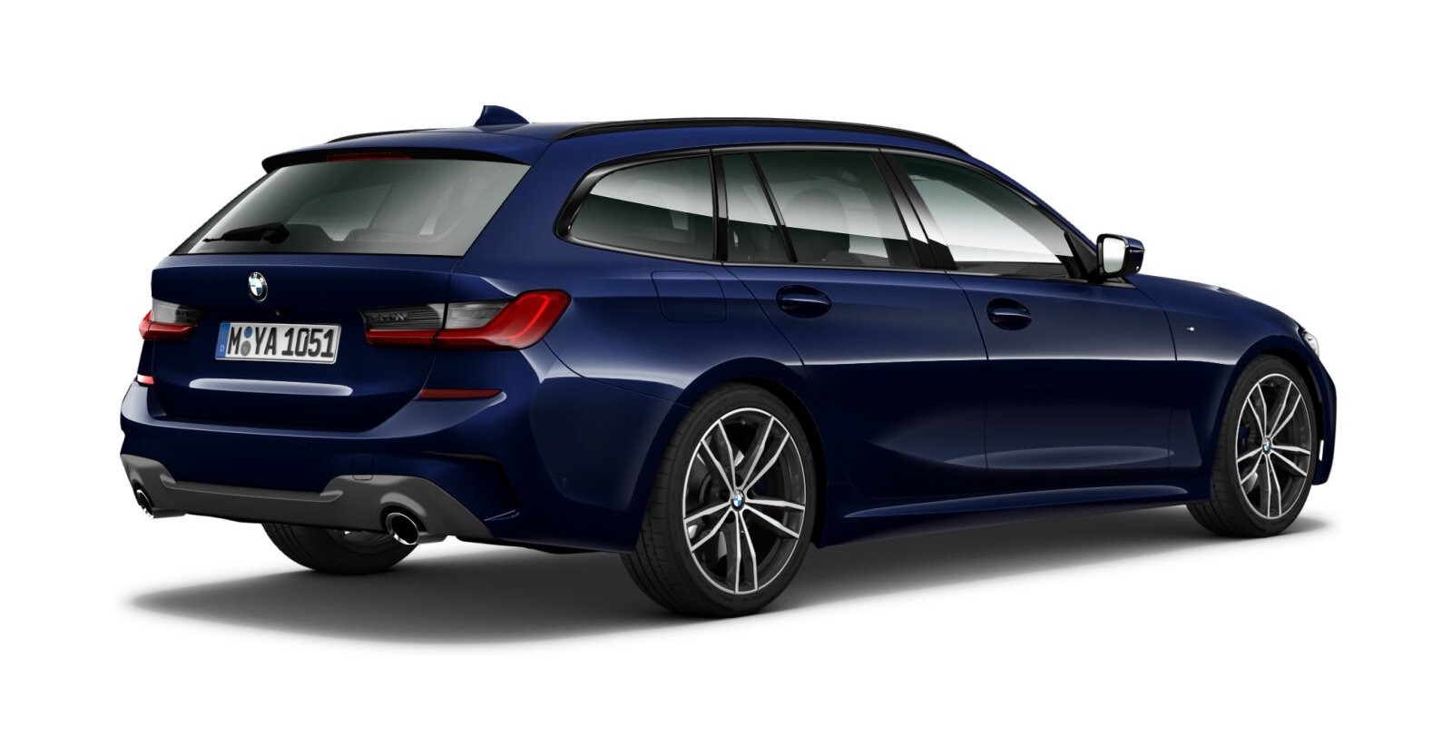 BMW BMW 3er in Blau von hinten BMW BMW 3er in Blau von hinten