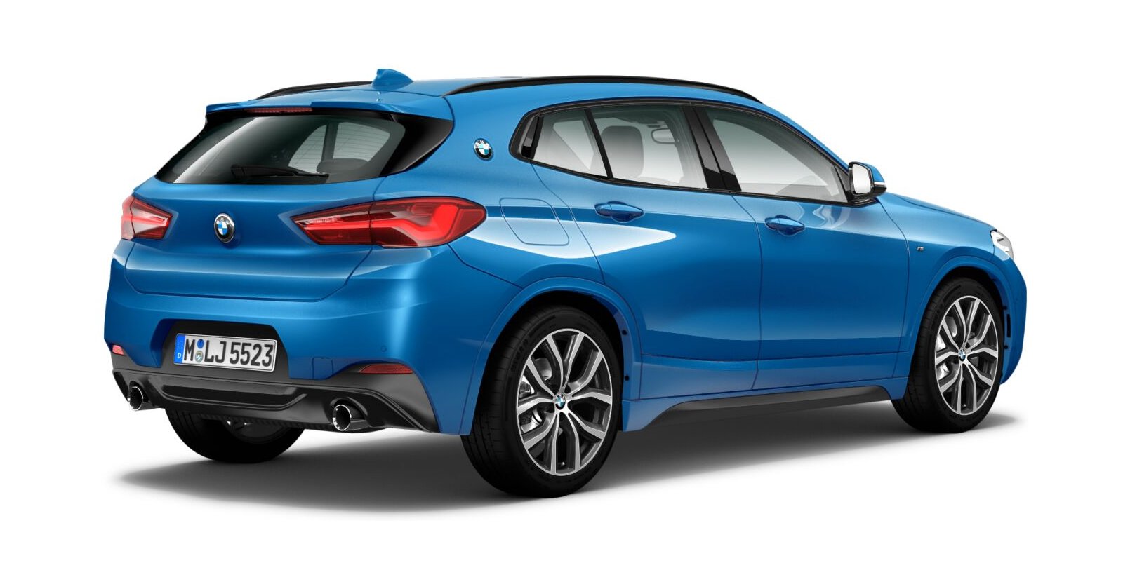 BMW BMW X in Blau von hinten BMW BMW X in Blau von hinten
