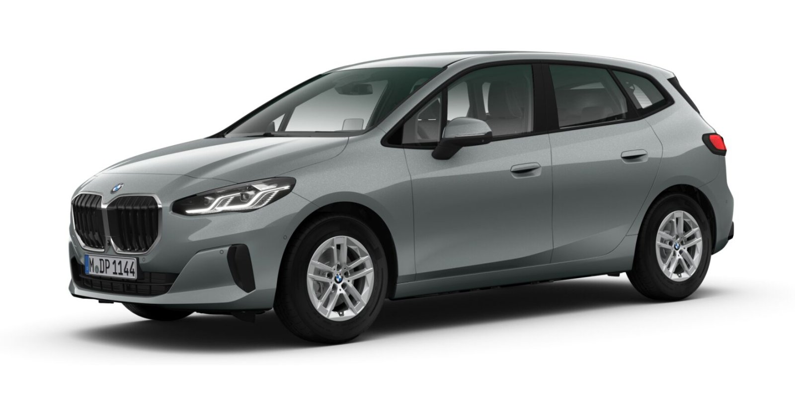 BMW 218d Active Tourer in Grau von vorne