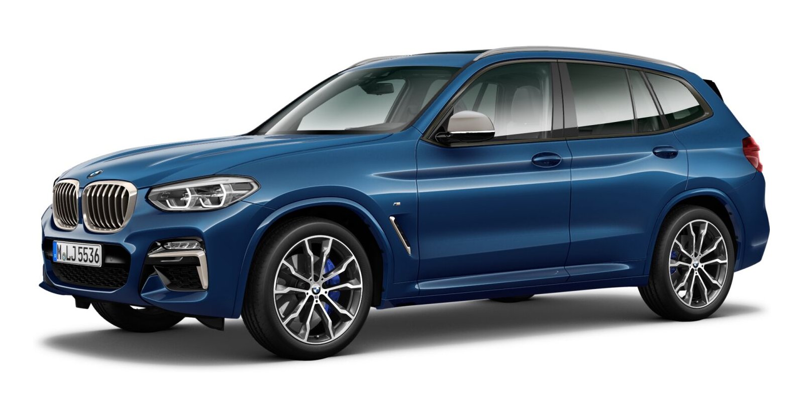 BMW X3 M40d in Blau von vorne BMW X3 M40d in Blau von vorne