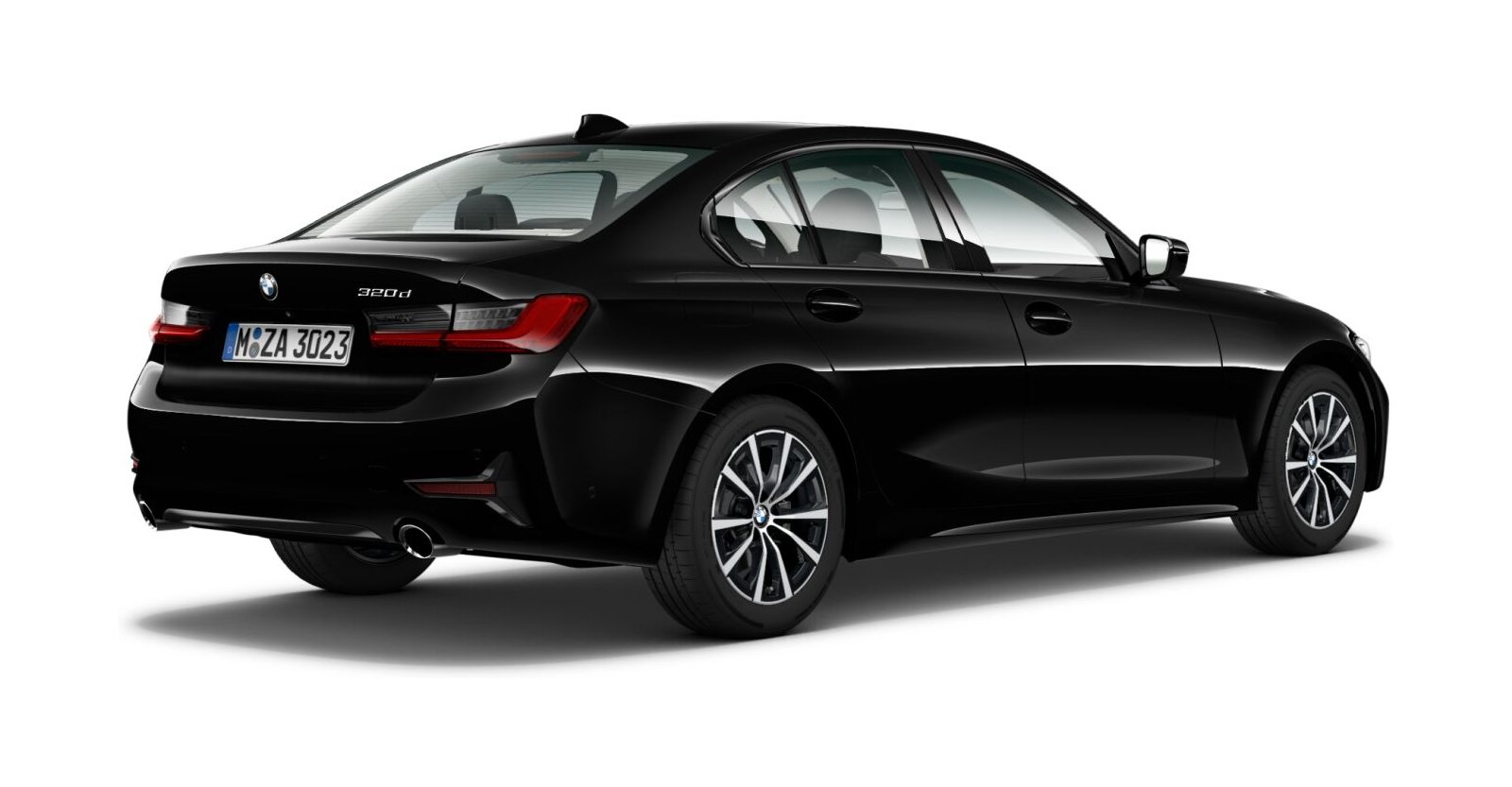 BMW BMW 3er in Schwarz von hinten BMW BMW 3er in Schwarz von hinten