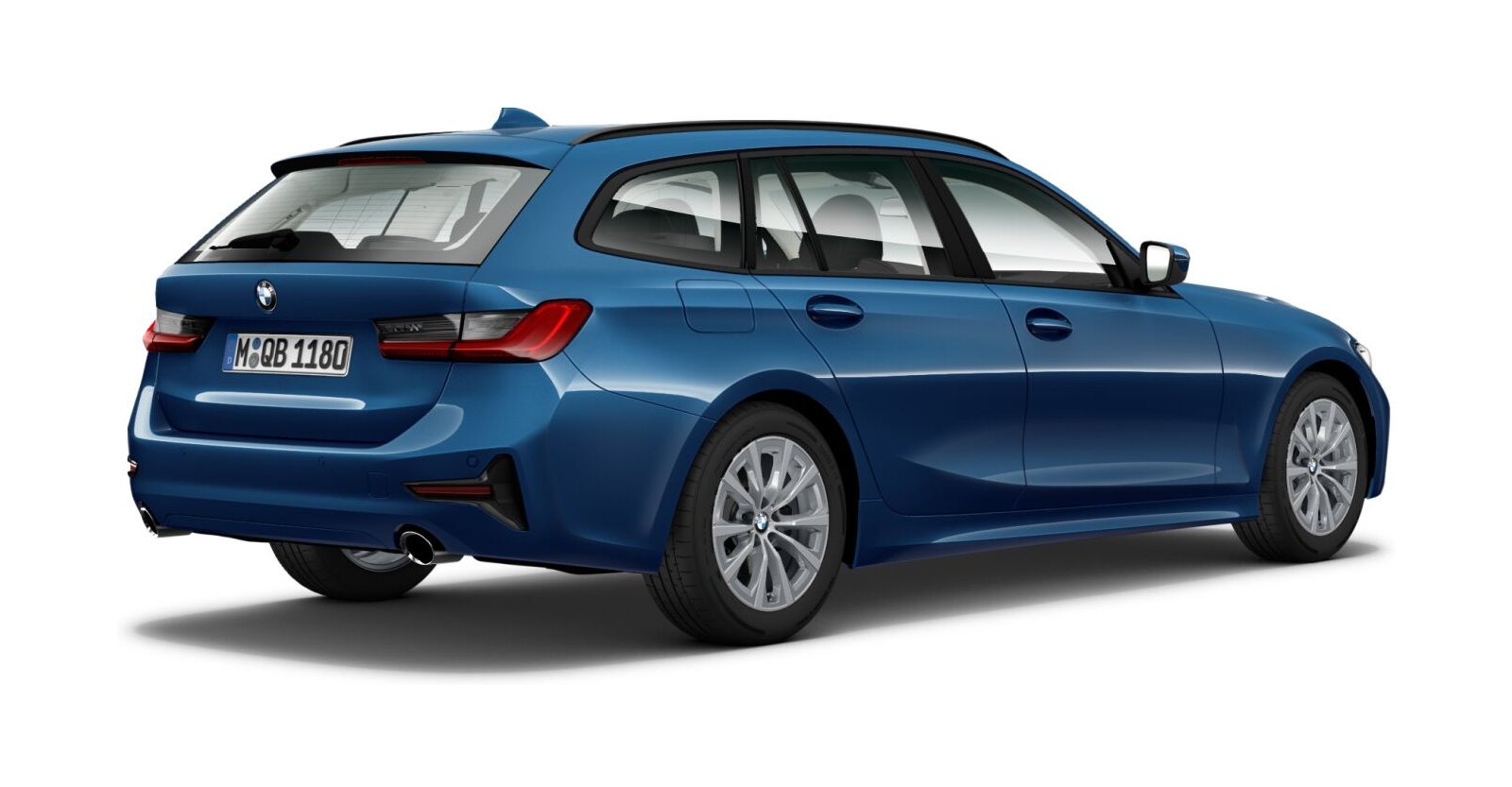 BMW BMW 3er in Blau von hinten BMW BMW 3er in Blau von hinten