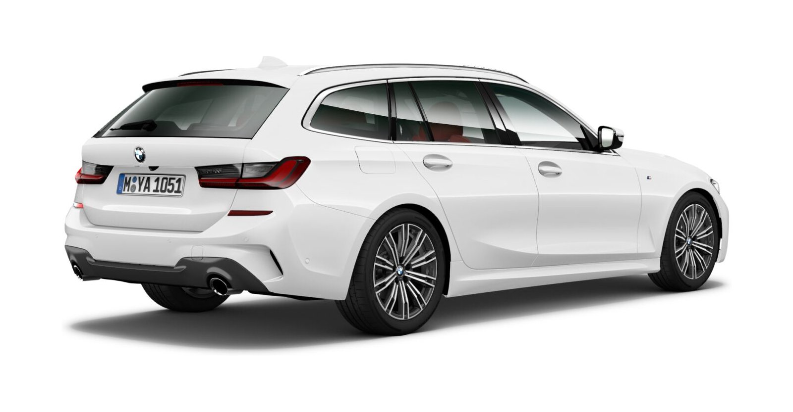 BMW BMW 3er in Weiß von hinten BMW BMW 3er in Weiß von hinten