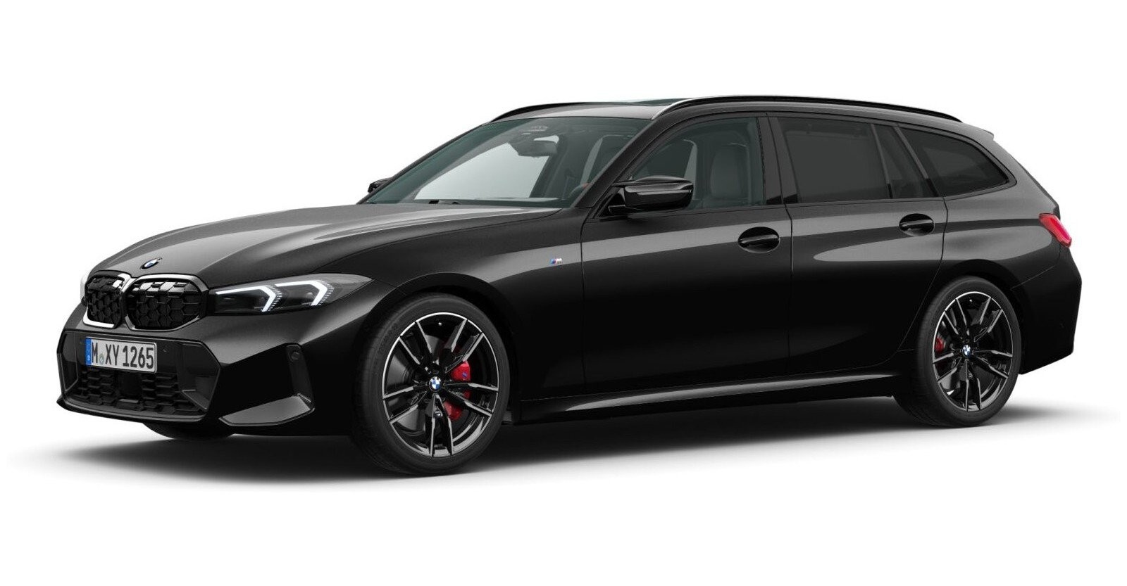 BMW M340d xDrive Touring in Schwarz von vorne BMW M340d xDrive Touring in Schwarz von vorne