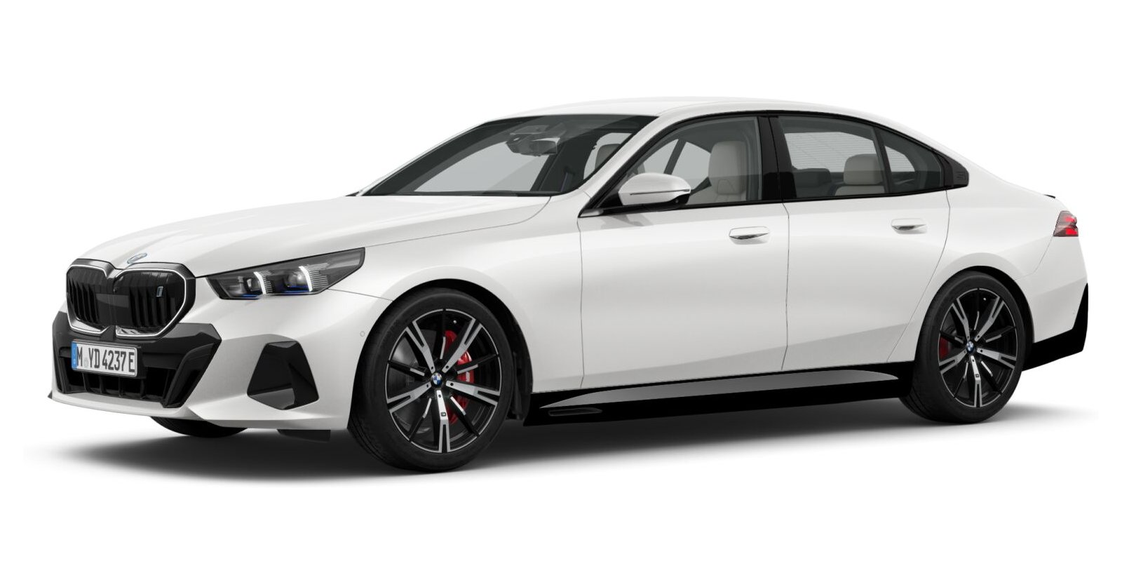 BMW i5 eDrive40 Limousine in Weiß von vorne