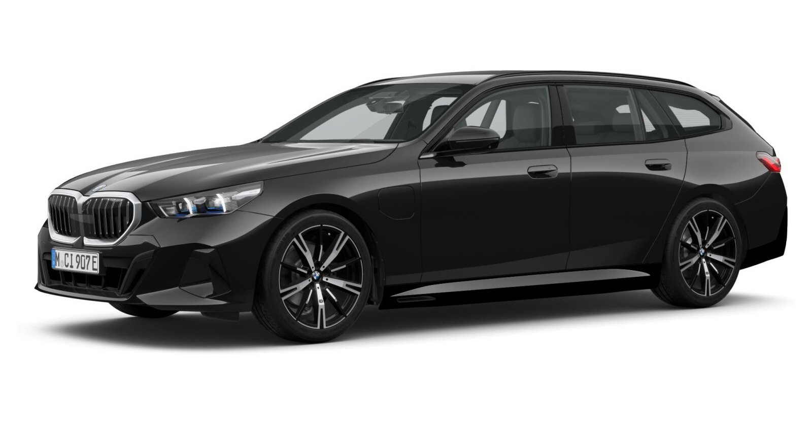 BMW 530e Touring in Schwarz von vorne BMW 530e Touring in Schwarz von vorne