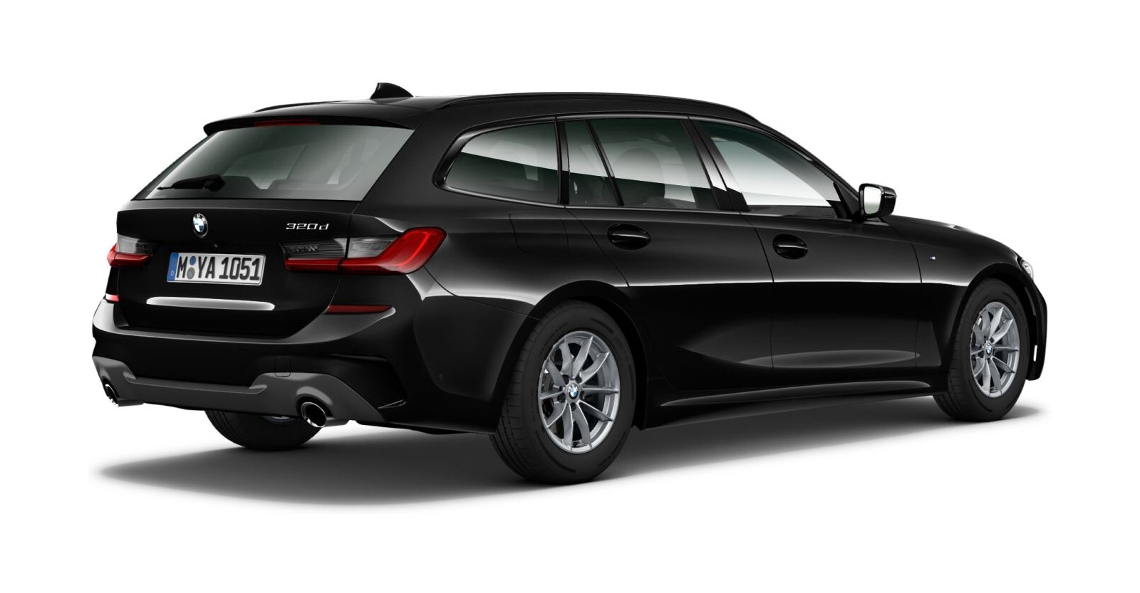 BMW BMW 3er in Schwarz von hinten BMW BMW 3er in Schwarz von hinten