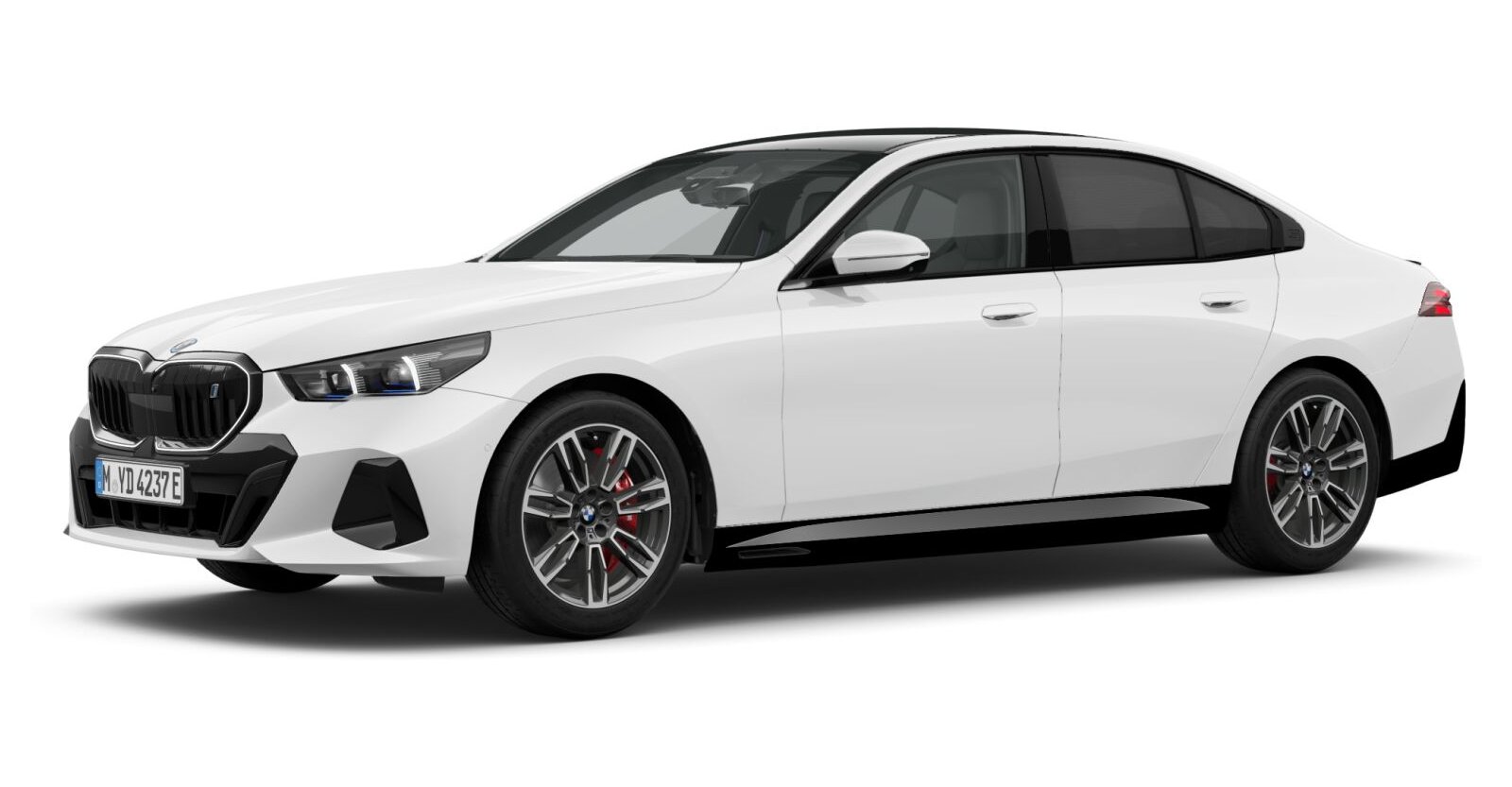 BMW i5 xDrive40 Limousine in Weiß von vorne BMW i5 xDrive40 Limousine in Weiß von vorne