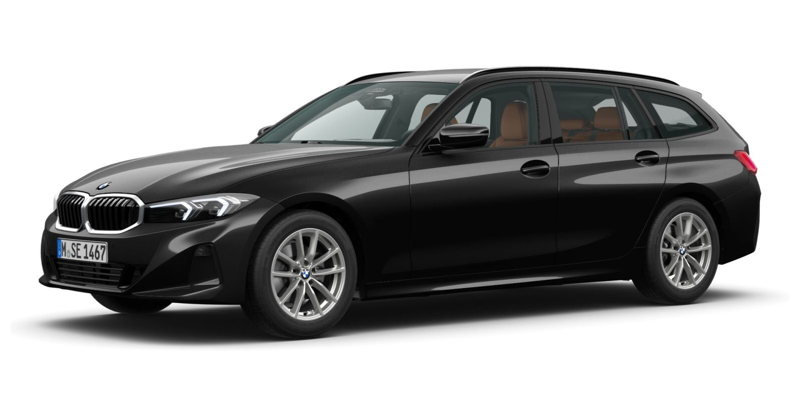 BMW BMW 3er in Schwarz von vorne BMW BMW 3er in Schwarz von vorne