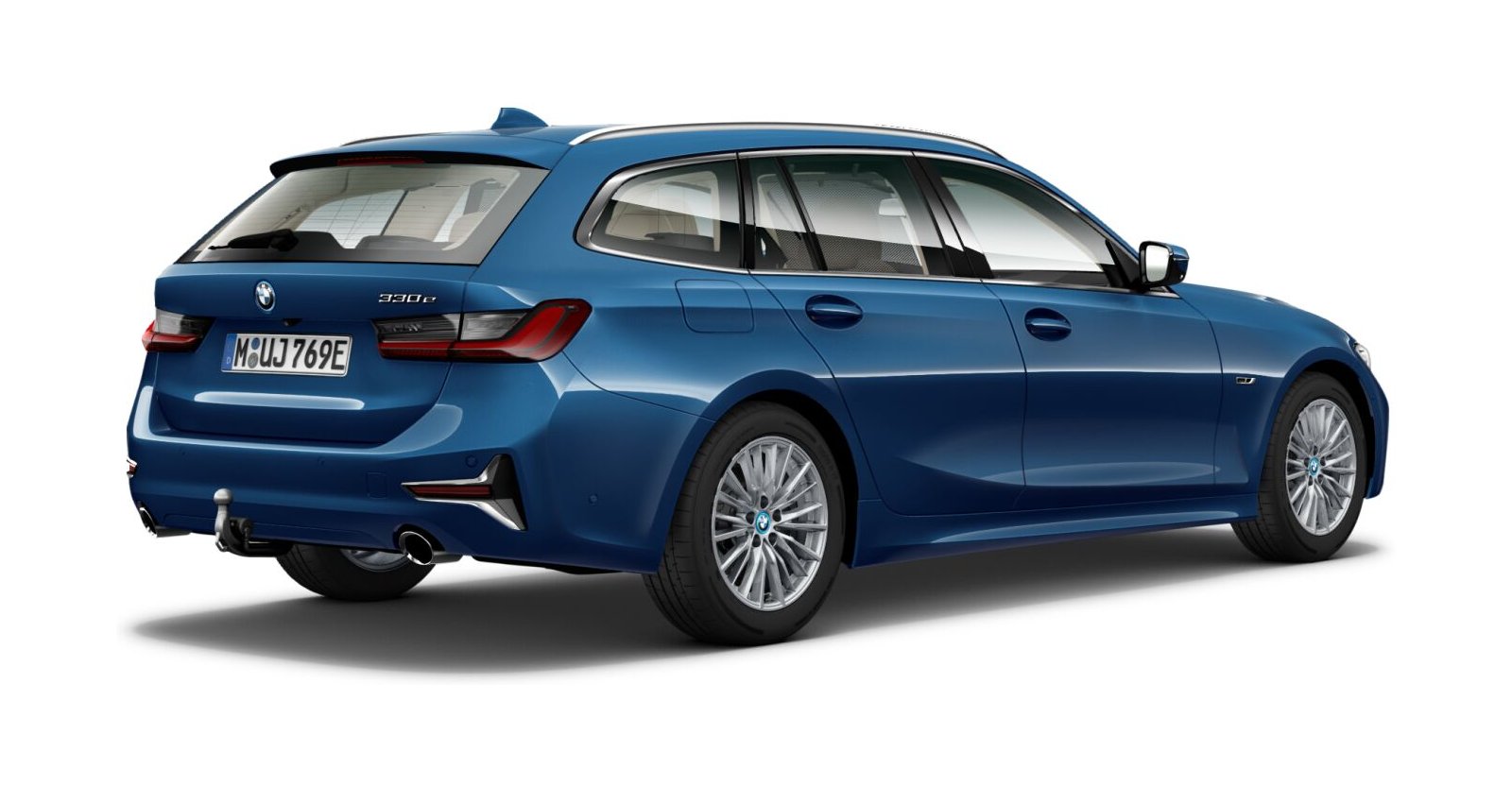 BMW BMW 3er in Blau von hinten BMW BMW 3er in Blau von hinten