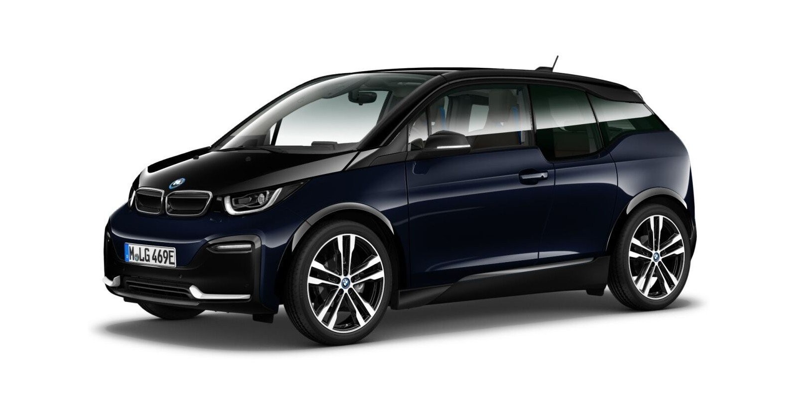 BMW BMW I in Blau von vorne BMW BMW I in Blau von vorne